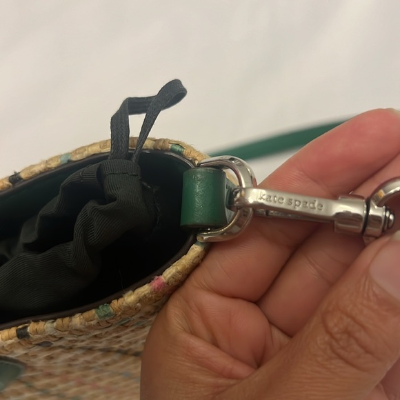 Kate Spade Jena Straw Small Tote green yellow Crossbody Drawstring Bucket Bag - Picture 8 of 12